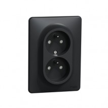 zásuvka Sedna Design 2-nás. bezskrutk. antracit